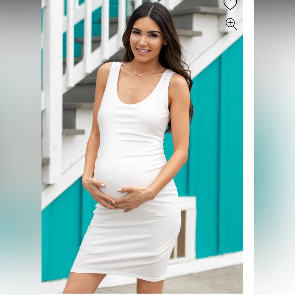 Sleeveless Ribbed Fitted Maternity Dress